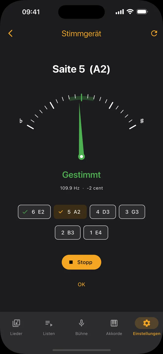 Stimmgerät — geführtes Stimmen, Saite für Saite