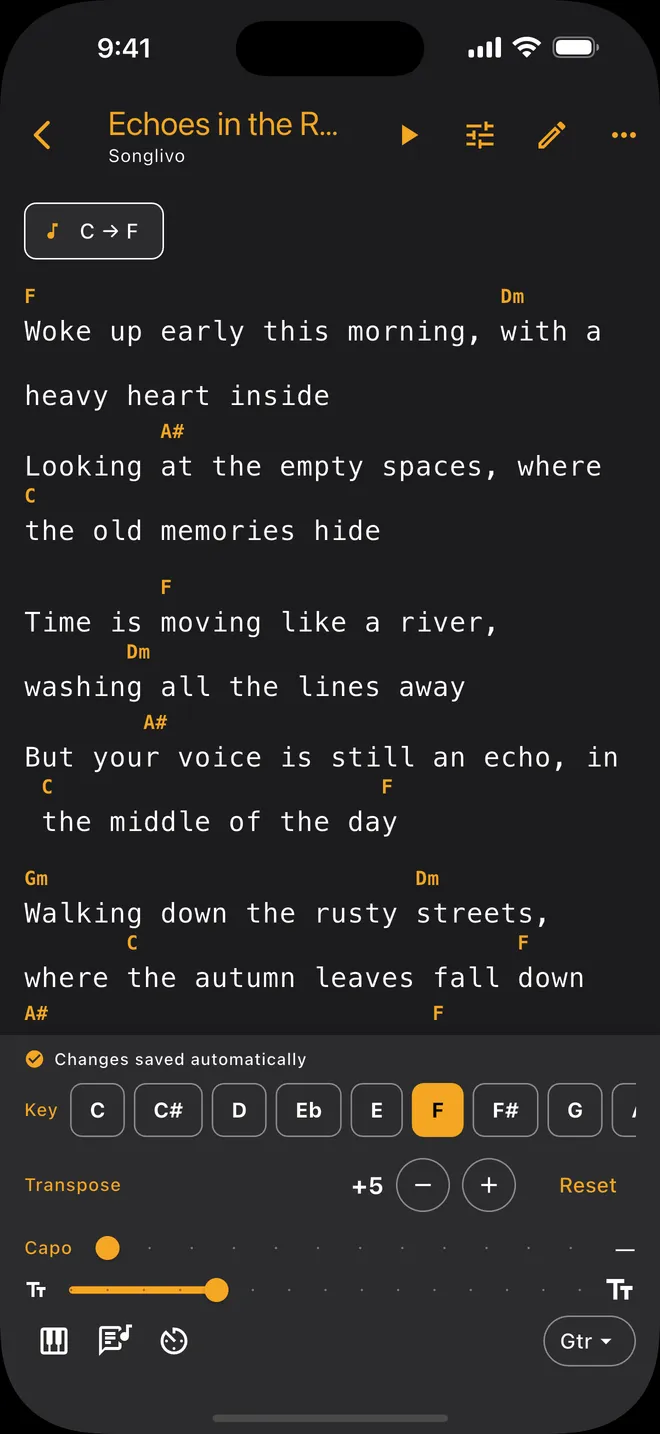 Key picker — transpose