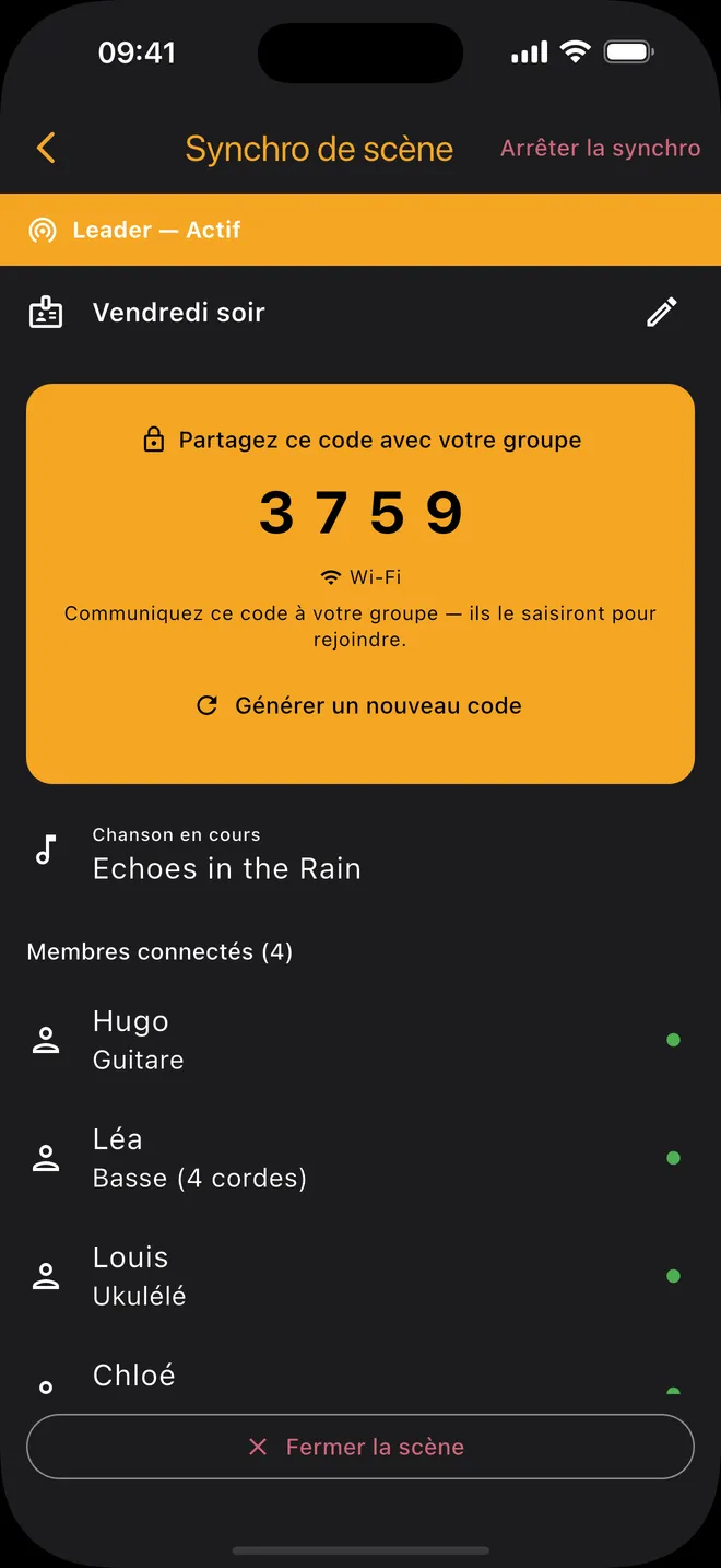 Le leader change de morceau, toute la scène suit aussitôt.