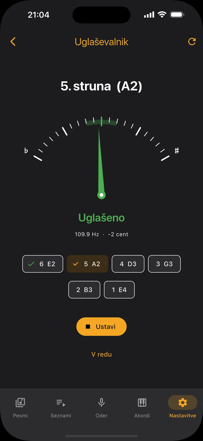 Uglaševalnik — vodeno uglaševanje struno za struno